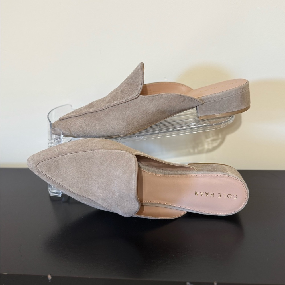 Cole Haan Women's Taupe Suede Mules